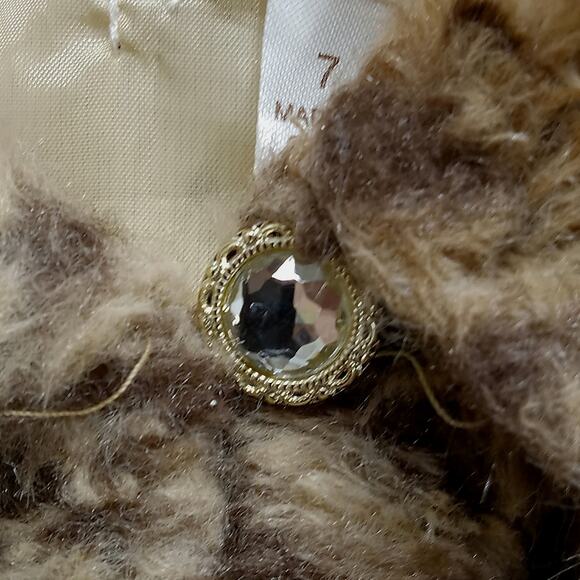 Tahari Girl Faux Fur Jacket Girls 7 Cropped Cheetah Print Lined Polyester - Picture 4 of 7